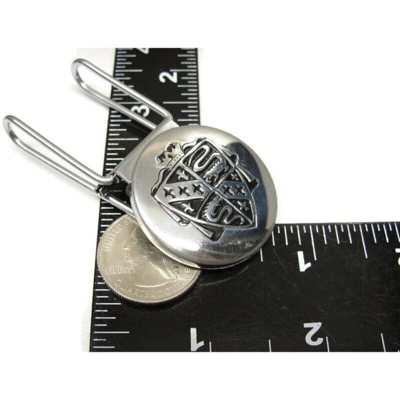 Vintage Silver Tone Crest Money Clip Men Wallet ID Credit Card Holder - Picture 11 of 13